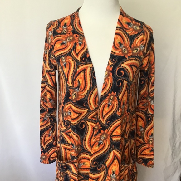 LuLaRoe Sweaters - LuLaRoe Sarah Duster Sweater Size Small Bright Paisley Pattern
